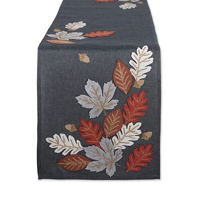 DII® 70" Autumn Leaves Embroidered Table Runner