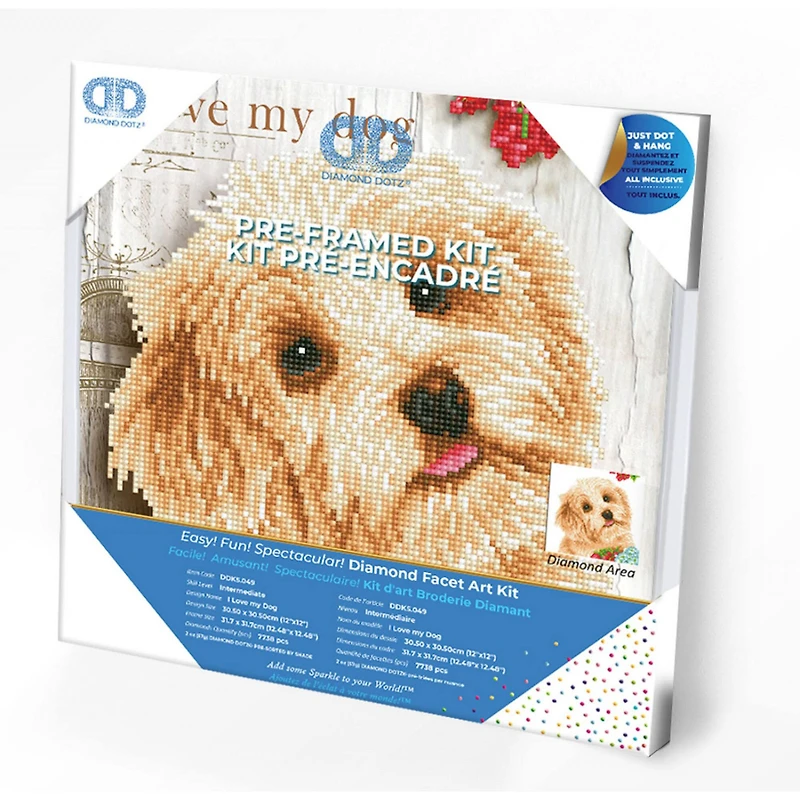 Diamond Dotz® Intermediate I Love My Dog with Frame Diamond Painting Kit