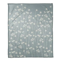 Blue & White Floral Fall Fleece Blanket