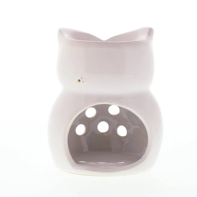 4" Ceramic Charming Owl Candle Oil Warmer
