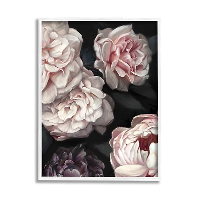 Stupell Industries Clustered Pink and White Florals Elegant Flowers in White Frame Wall Art