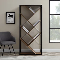 Walker Edison 68" Reclaimed Barnwood V Bookshelf