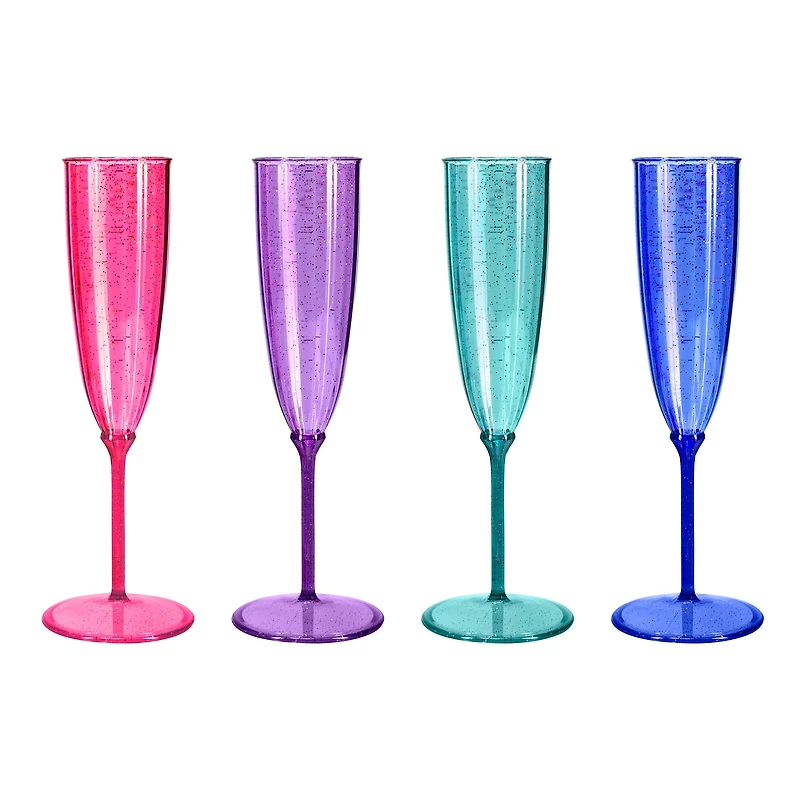 5oz. Plastic Champagne Flute Glasses, 4ct. by Ashland®