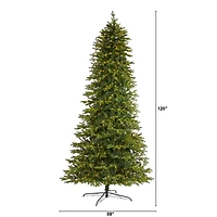 10ft. Pre-Lit Belgium Fir Artificial Christmas Tree, Clear LED Lights