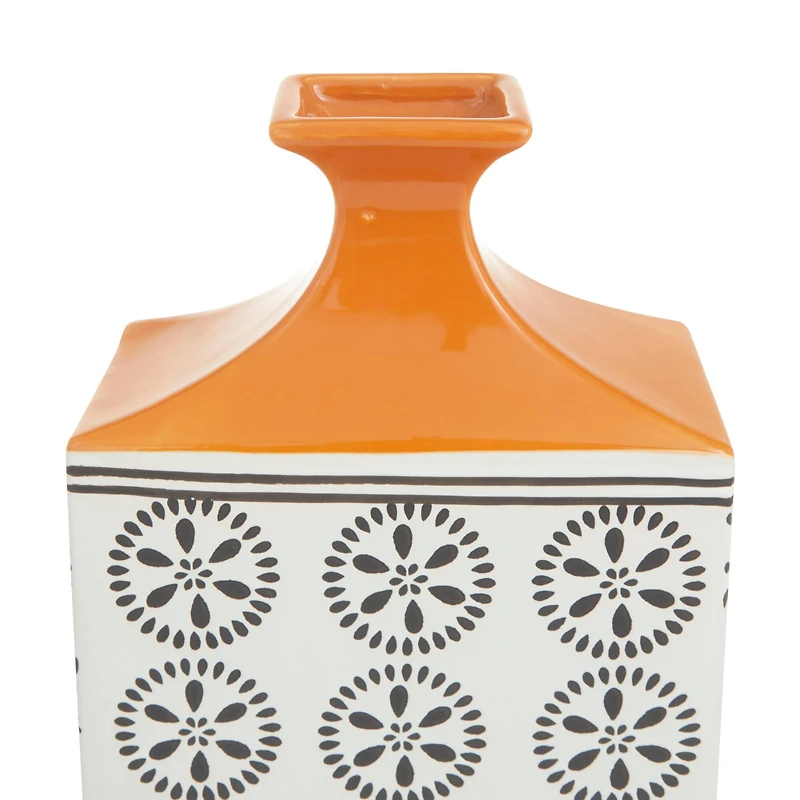 White Stoneware Transitional Vase, 17" x 9" x 7"