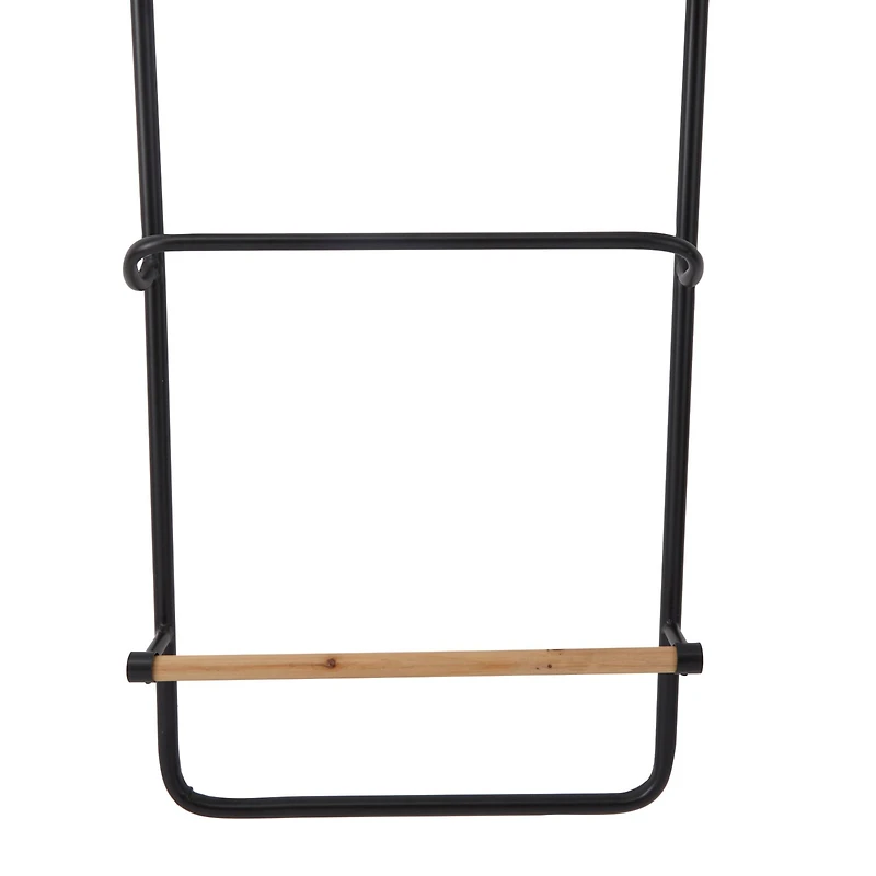Black Metal Wall Mounted 6 Rack Magazine Holder