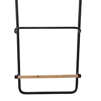 Black Metal Wall Mounted 6 Rack Magazine Holder