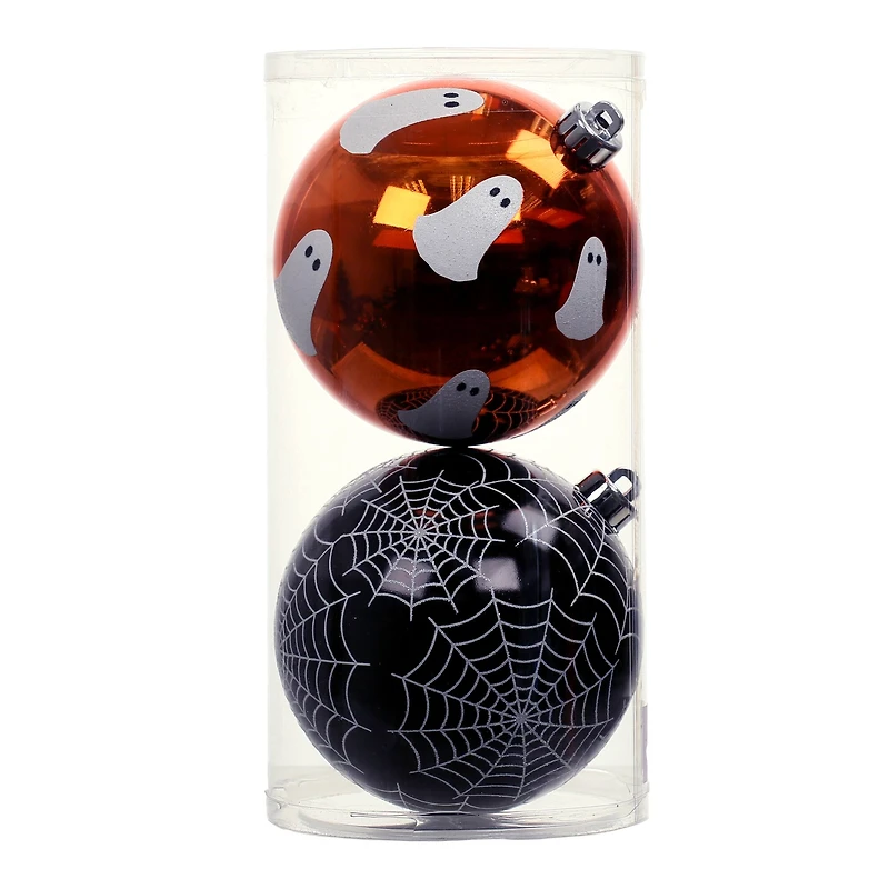 6" Ghost & Spiderweb Ball Ornament Set by Ashland®