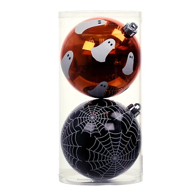 6" Ghost & Spiderweb Ball Ornament Set by Ashland®
