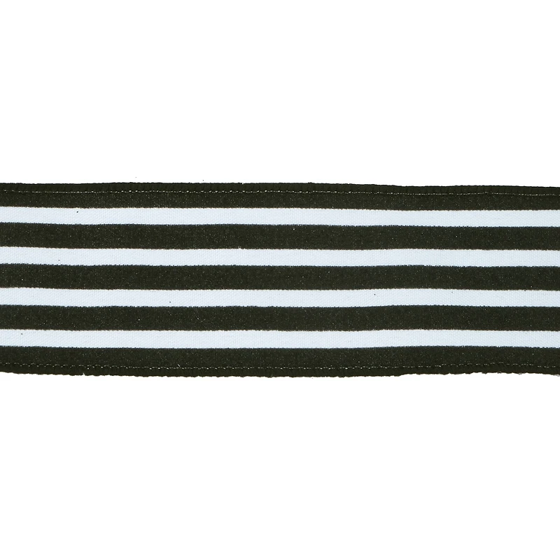 2.5" x 20ft. Black & White Stripes Wired Ribbon by Celebrate It® Halloween