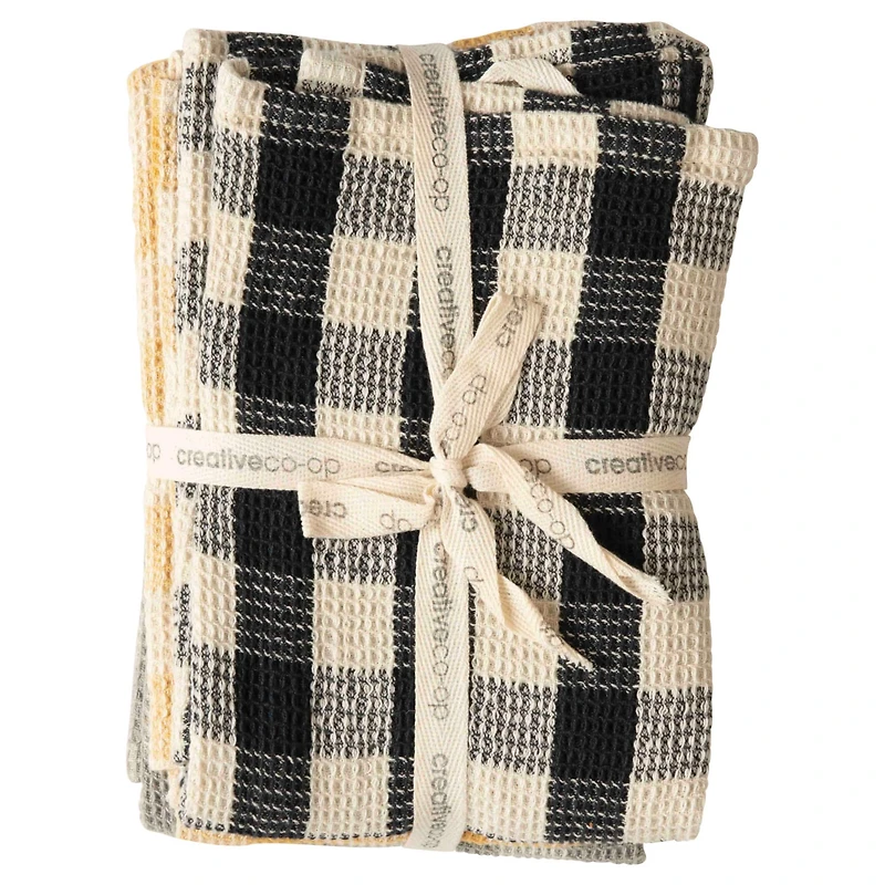 Hello Honey® Gingham Waffle Weave Tea Towels Set