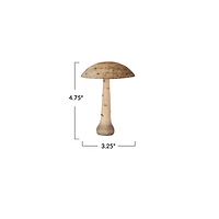 Hello Honey® 4.75" Natural Dotted Carved Wood Mushroom