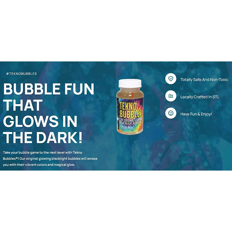 Atomic Bubbles 4oz. Blue & Gold Tekno Bubbles, 12ct.