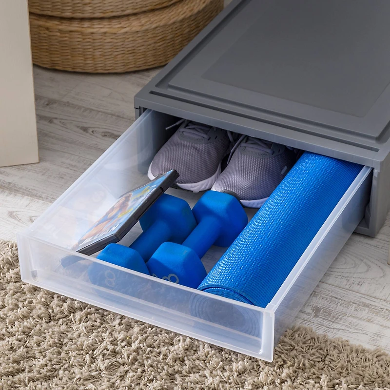 IRIS® 27.5qt. Gray & Clear Underbed Storage Drawer