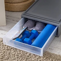 IRIS® 27.5qt. Gray & Clear Underbed Storage Drawer