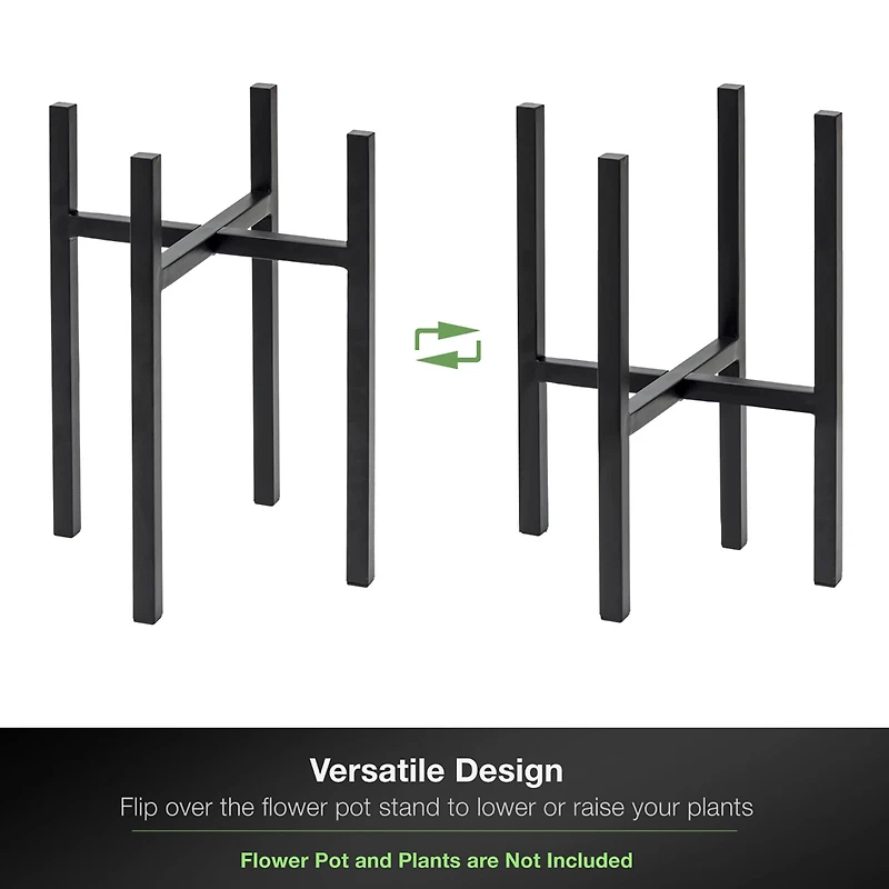 Sorbus 10" Black Mid Century Style Plant Stand