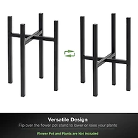 Sorbus 10" Black Mid Century Style Plant Stand