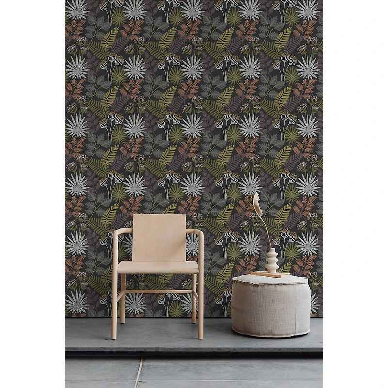 NuWallpaper Marajo Black Peel & Stick Wallpaper