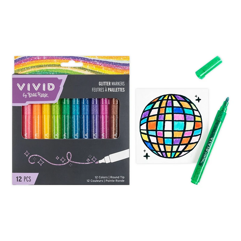 VIVID by Brea Reese® Glitter Markers Set