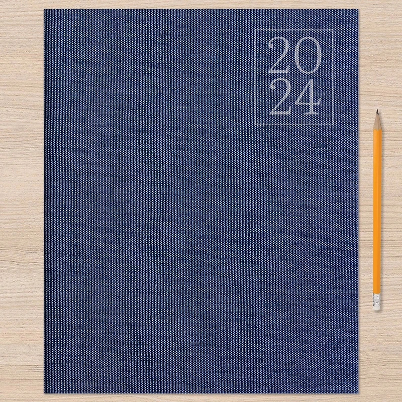 2024 Denim Large Monthly Planner