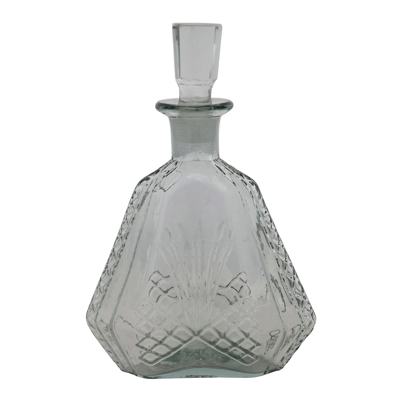 Hello Honey® 10" clear Etched Glass Decanter