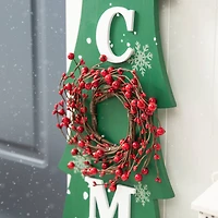 Glitzhome® 3.5ft. Wooden Welcome Christmas Tree Porch Sign