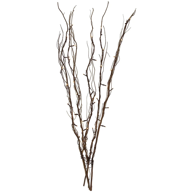 39" LED Lighted Natural Branch Bundle Christmas Decoration, Warm White Lights