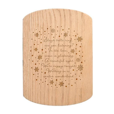 Walking in a Winter Wonderland 11" x 8" Redwood Oval Cutting Board