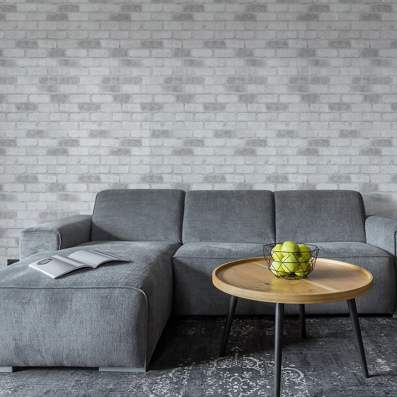 Simplify Gray Brick Adhesive Wallpaper