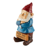 Keep Off Grass Grumpy Gnome 4.5" x 4.25" x 10