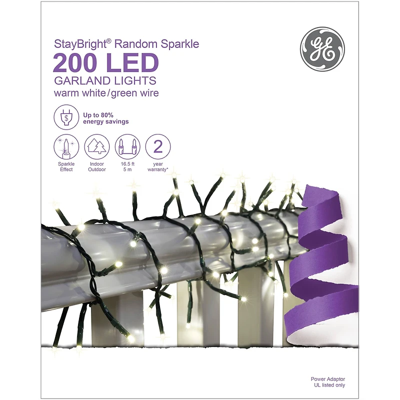 StayBright® 200ct. Warm White LED Random Sparkle Garland Lights