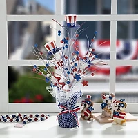 Glitzhome® 20" Patriotic Americana Top Hat Table Tree