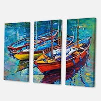 Designart - Three Boats In The Harbor
