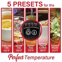 Brentwood 1.79qt. 1,500 Watt Cordless Digital Stainless Steel Kettle With 5 Temperature Presets & Swivel Base