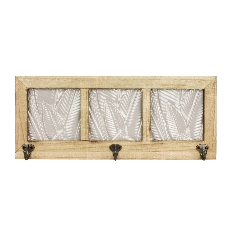 Gray Tropical Leaves Wall Rack