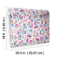 RoomMates Red Multi Brushstroke Leopard Peel & Stick Wallpaper