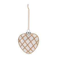 4.5" Jeweled Glass Heart Ornaments, 12ct.
