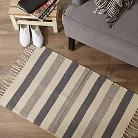 DII® Gray Combo Stripe Hand-Loomed Rug, 2ft. x 3ft.