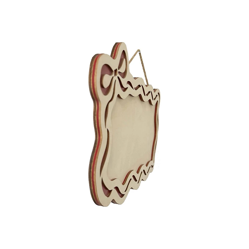 15.25" Red Bow Frame DIY Wood & Acrylic Wall Plaque by Make Market®