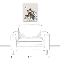 Sweet Floral Donkey 16" x 20" Canvas Wall Art