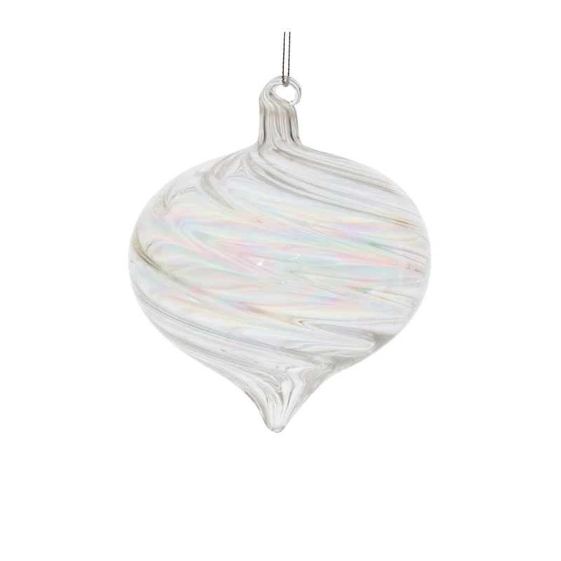 Iridescent Swirl Glass Ornaments Set