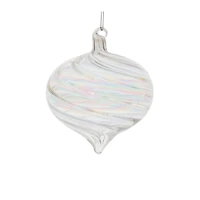 Iridescent Swirl Glass Ornaments Set