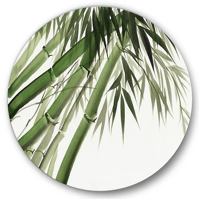 Designart - Vintage Dark Green Bamboo