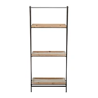Brown Wood Industrial Wall Shelving Unit, 47 " x 21 " x 12 "
