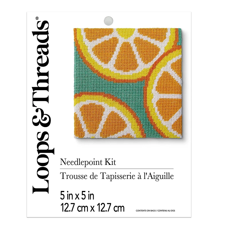 5" x 5" Citrus Needlepoint Kit by Loops & Threads®
