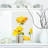 Designart - Beautiful Yellow Flowers on White