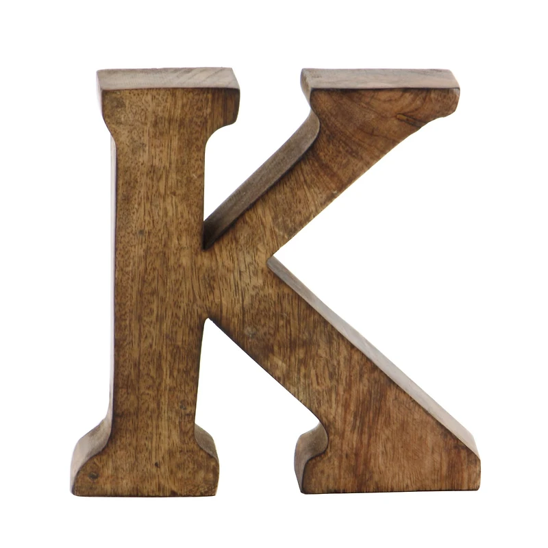 8" Brown Mango Wood Letter Set, 6ct.