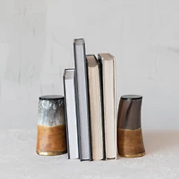 Hello Honey® 5.25" Horn & Brass Bookends Set