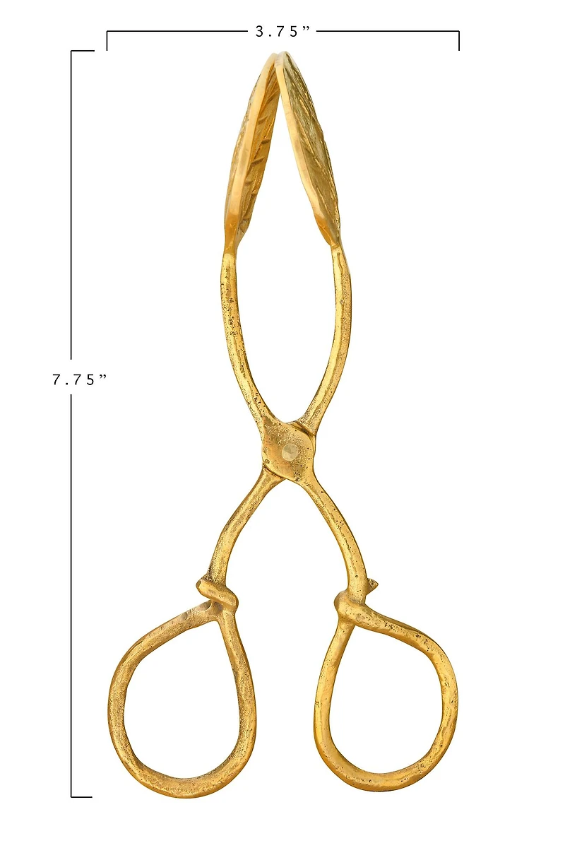 Hello Honey® 8" Gold Embossed Leaf Shaped Tongs