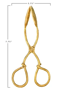 Hello Honey® 8" Gold Embossed Leaf Shaped Tongs